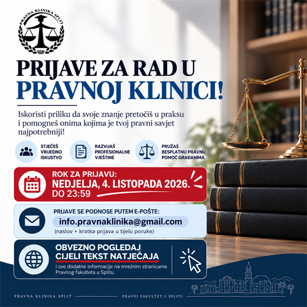 Prijave za rad u Pravnoj klinici