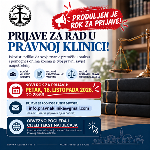 PRIJAVE ZA RAD U PRAVNOJ KLINICI