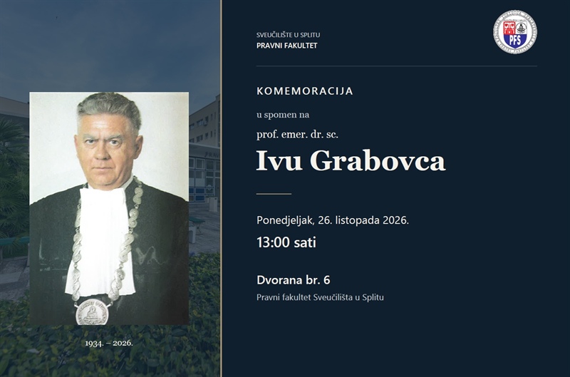 Komemoracija u spomen na prof. emer. dr. sc. Ivu Grabovca