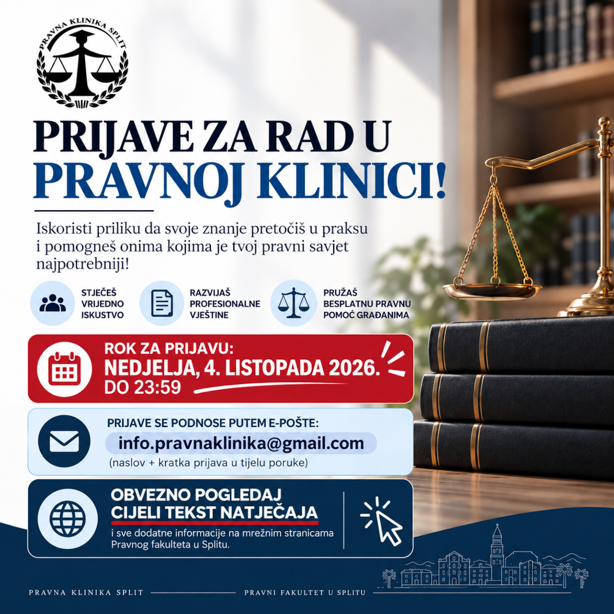 Prijave za rad u Pravnoj klinici